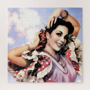 Quebra-cabeça Bela Dançarina Espanhola de Flamenco de Bolinhas V