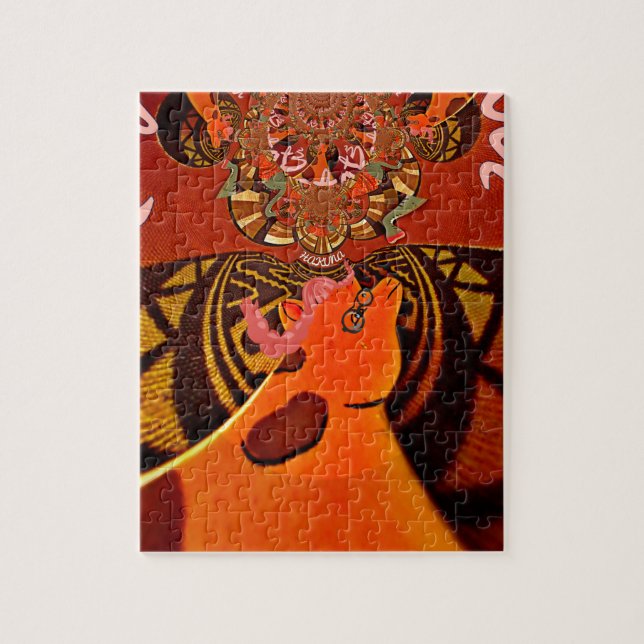 Quebra-cabeça Bela e incrível Girafa ama animais safari (Vertical)