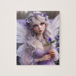 Quebra-cabeça Bela Fada de Fevereiro em Violetas
