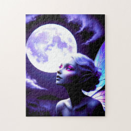 Quebra-cabeça Bela Fada Olhando para a Lua Cheia