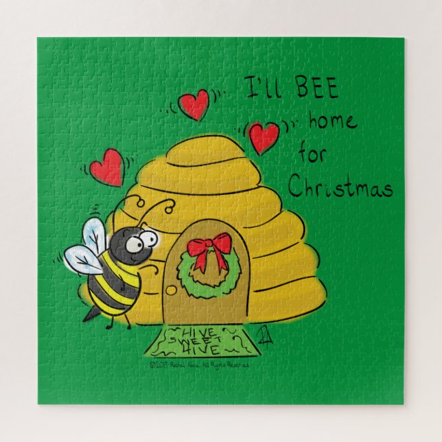 Quebra-cabeça Bela Festa de Natal Engraçada Cartoon (Vertical)