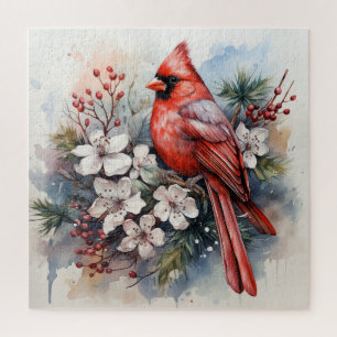 Quebra-cabeça Bela Pássaro Vermelho Cardinal