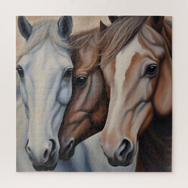 Quebra-cabeça Bela pintura de cavalos (Vertical)