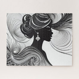 Quebra-cabeça Bela Silhouette Afro-Americana Encantada