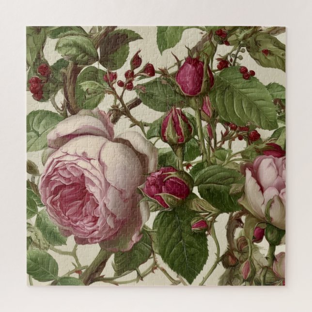 Quebra-cabeça Belas Flores de Peônia Rosa (Vertical)