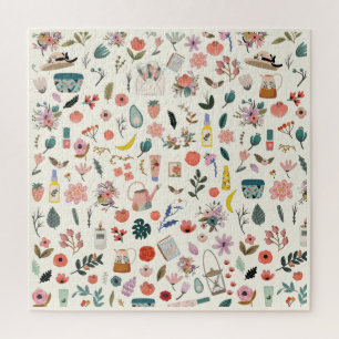 Quebra-cabeça Beleza Botânica e Padrão Floral da Natureza