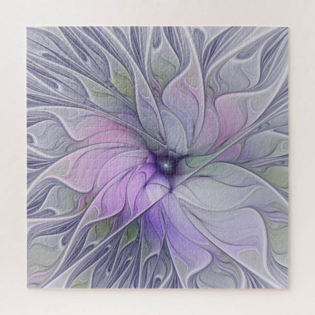 Quebra-cabeça Beleza Impressionante Flor de Arte Fractal Abstrat (Vertical)