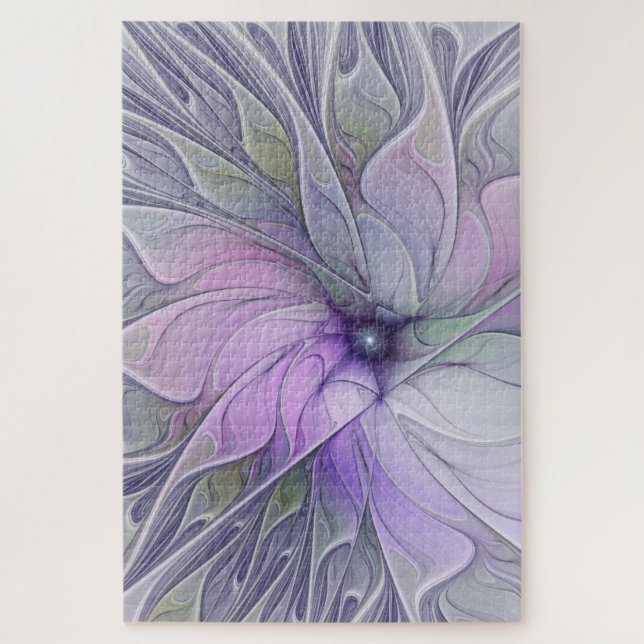 Quebra-cabeça Beleza Impressionante Flor de Arte Fractal Abstrat (Vertical)