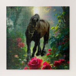 Quebra-cabeça Beleza Negra Fantasia de Cavalo Frísia - Quebra-ca