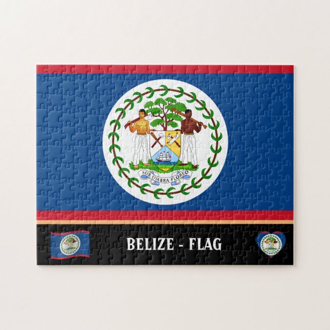 Quebra-cabeça Belize Sinalizador e Belize país / Belize (Horizontal)