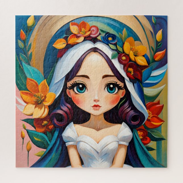Quebra-cabeça Belle mariée en peinture (Vertical)
