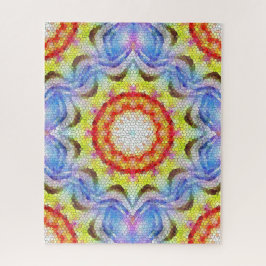 Quebra-cabeça Belo Brilho Azulejo Mosaico Flor Sol