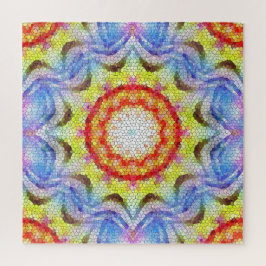 Quebra-cabeça Belo Brilho Azulejo Mosaico Flor Sol