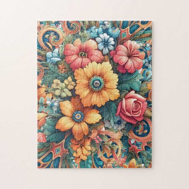 Quebra-cabeça Belo Buquê de Flores (Vertical)