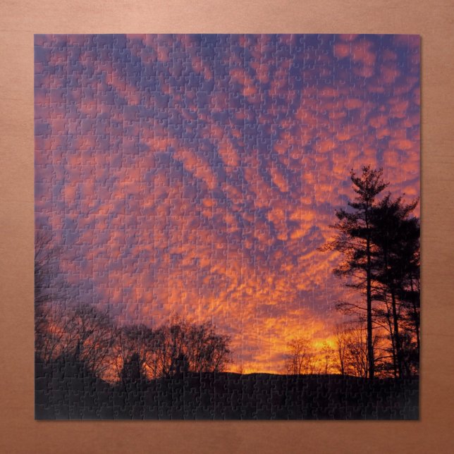 Quebra-cabeça Belo Céu do Sol com Nuvens (Beautiful Sunrise Sky with Clouds Jigsaw Puzzle, in situ)