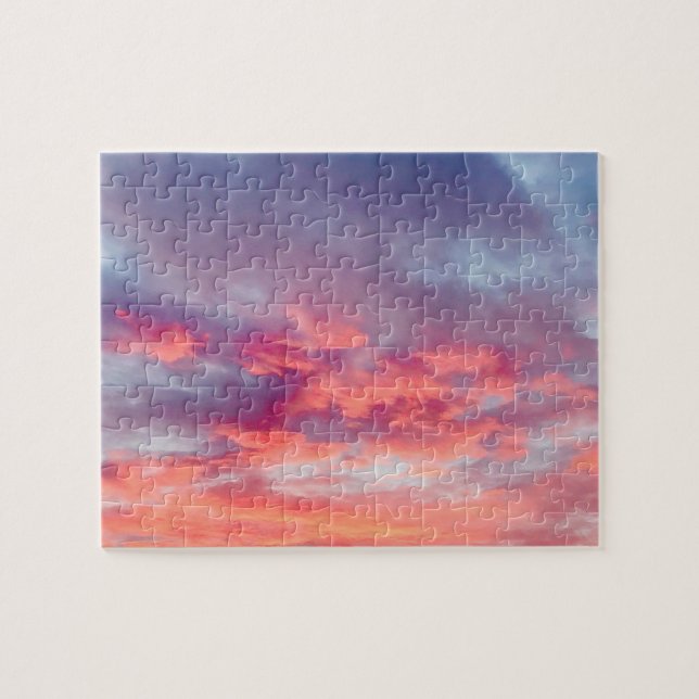 Quebra-cabeça Belo céu vermelho e vermelho do sol (Horizontal)