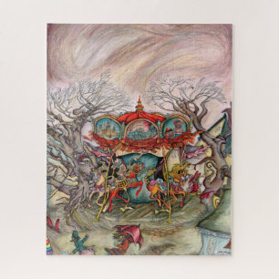 Quebra-cabeça belo, colorido, carrossel de fantasia do artista