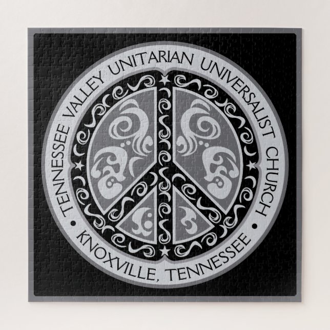 Quebra-cabeça Belo Design de Sinal de Paz em Preto e Branco (Vertical)