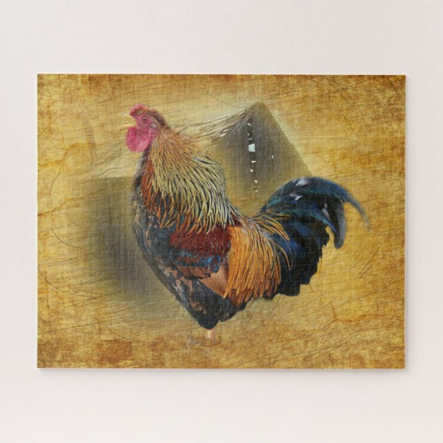 Quebra-cabeça Belo galo e costeleta de frango de casca russa (Horizontal)
