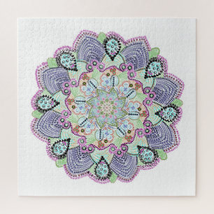 Quebra-cabeça Belo Jardim Doily Mandala Art