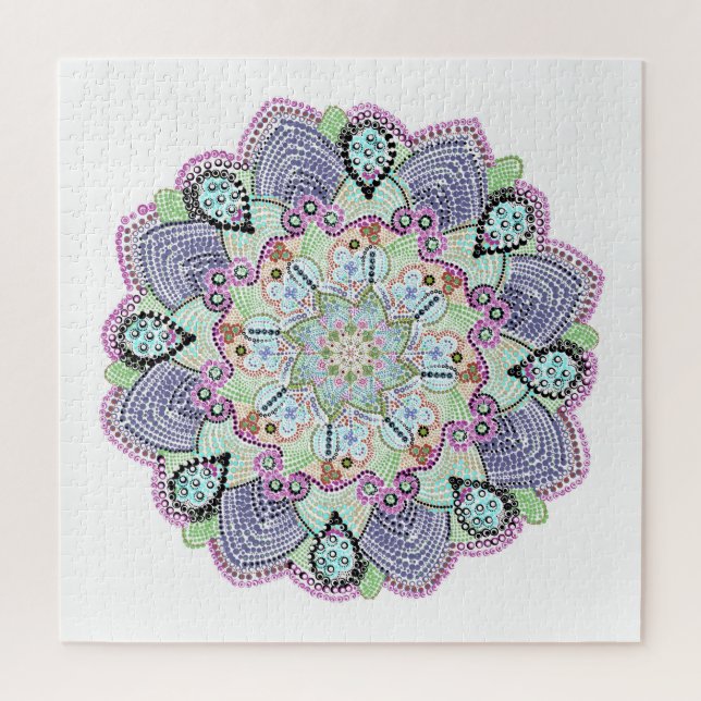Quebra-cabeça Belo Jardim Doily Mandala Art (Vertical)