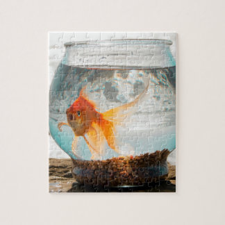 Quebra-cabeça Belo peixe-dourado-rabo-de-porco em tigela pelo Oc