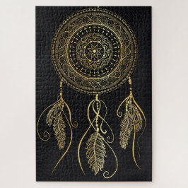 Quebra-cabeça Belo Sonho Dourado Negro Catcher Mandala