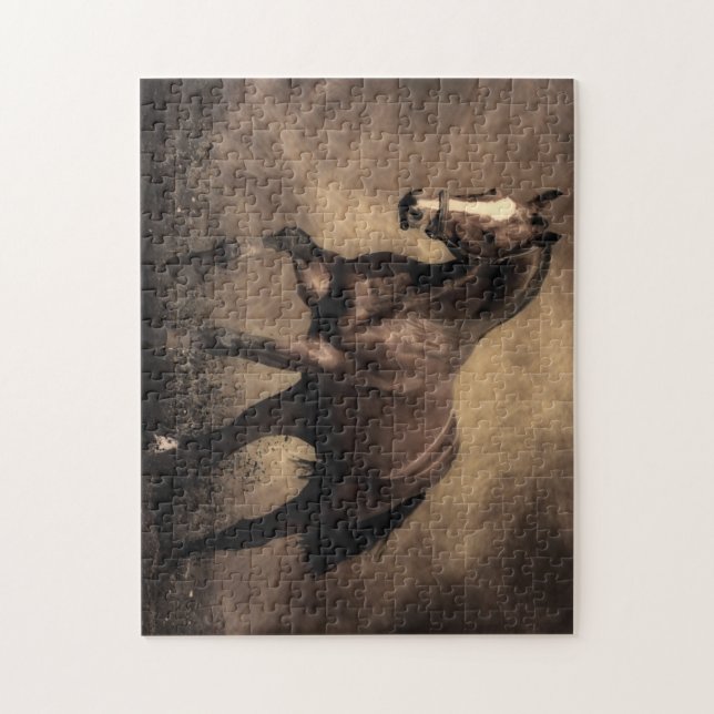 Quebra-cabeça Belo travesseiro decorativo marrom (Vertical)