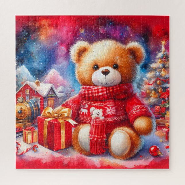 Quebra-cabeça Belo Urso de Teddy De Natal (Vertical)