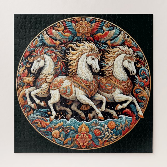 Quebra-cabeça "Belos Cavalos Místicos" 21 (Vertical)