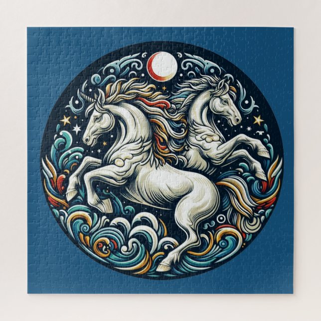 Quebra-cabeça "Belos Cavalos Místicos "28" (Vertical)