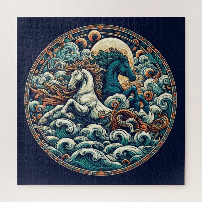 Quebra-cabeça "Belos Cavalos Místicos" 31 (Vertical)