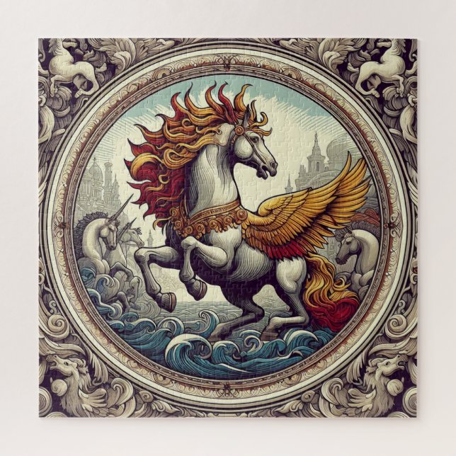 Quebra-cabeça "Belos Cavalos Místicos" 46 (Vertical)