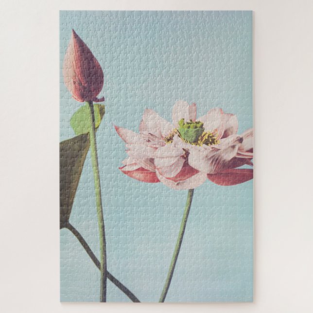 Quebra-cabeça Belos impressões fotomecânicos das Flores de Lotus (Vertical)