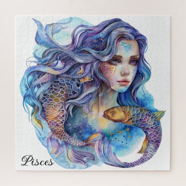 Quebra-cabeça Belos Peixes do Zodique (Vertical)