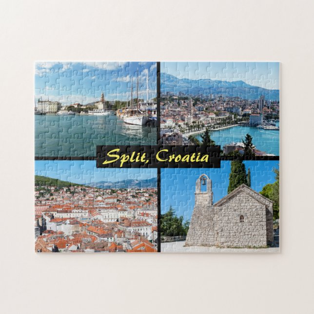 Quebra-cabeça Belos Pontos Turísticos de Split - Croácia, Europa (Horizontal)