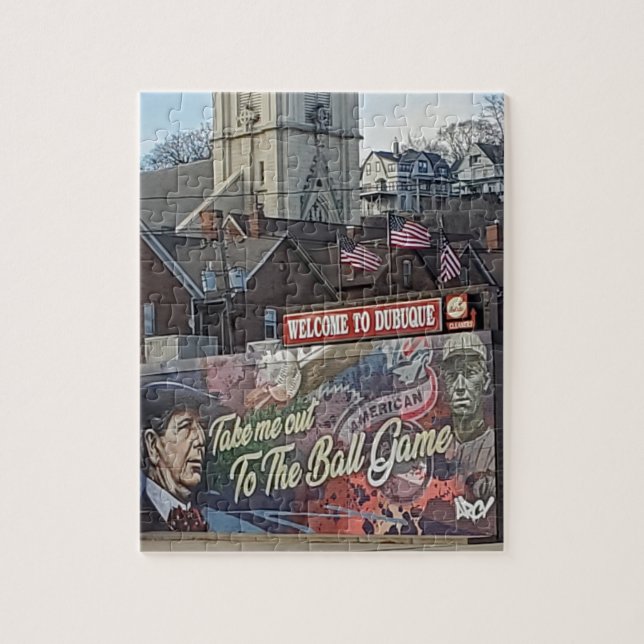 Quebra-cabeça Bem-vindo a Dubuque, Iowa Keepsasasair Souvenir (Vertical)