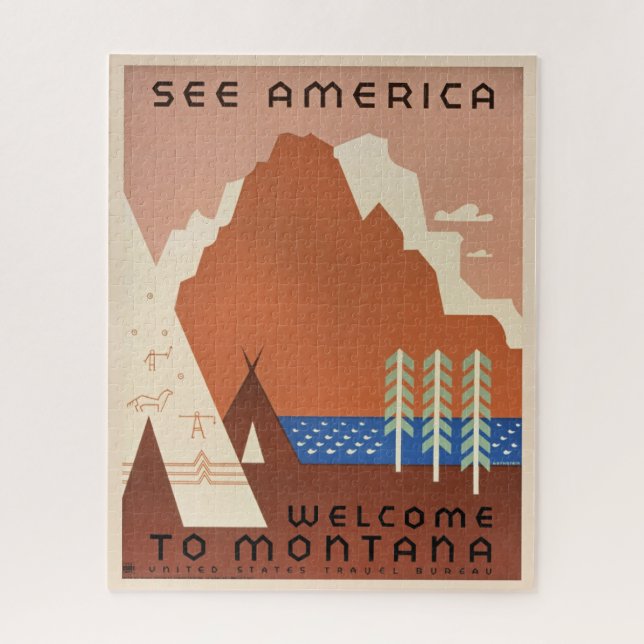 Quebra-cabeça Bem-vindo a Montana (Vertical)