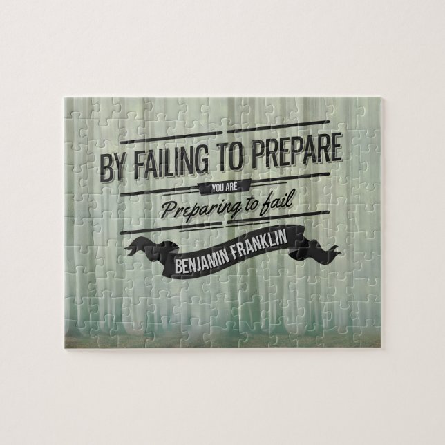 Quebra-cabeça Benjamin Franklin Inspirational Cote "Preparar" (Horizontal)