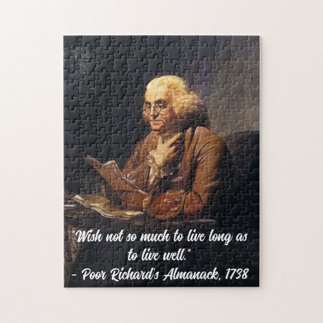 Quebra-cabeça Benjamin Franklin Quote -Customize (Vertical)