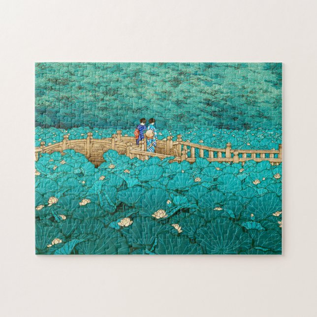 Quebra-cabeça Benten Pond no cenário japonês Shiba Kawase Hasui (Horizontal)