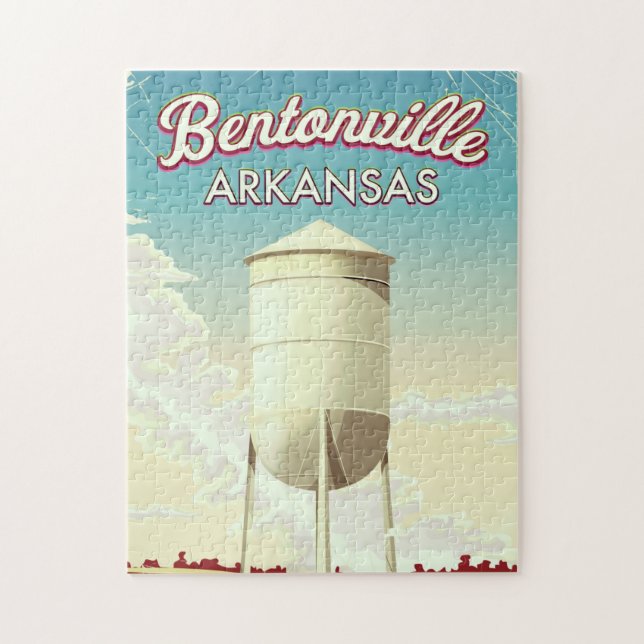 Quebra-cabeça Bentonville, poster de viagens de Arkansas. (Vertical)