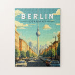 Quebra-cabeça Berlin Germany Viagem Art Vintage<br><div class="desc">Design de viagem de vetor retrovetor de Berlim. A cidade é conhecida pela sua cena artística e pelos marcos modernos como a Filarmônica Berliner de cor-de-ouro.</div>