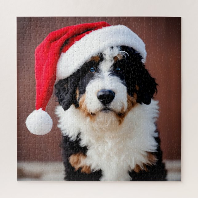 Quebra-cabeça Bernedoodle Christmas (Vertical)