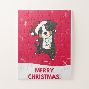 Quebra-cabeça Bernese Feliz Natal Cães Felizes