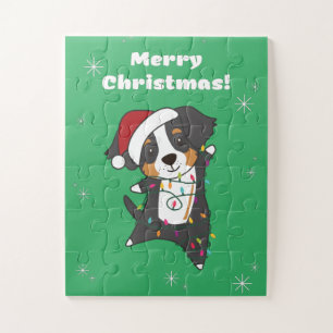 Quebra-cabeça Bernese Feliz Natal Cães Felizes Jigsa