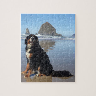 Quebra-cabeça Bernese Mountain Dog Cannon Beach