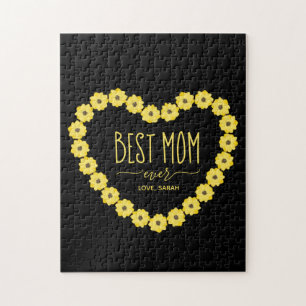 Quebra-cabeça Best Mom Ever Sunflower Heart Custom Name Mom Tote