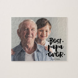 Quebra-cabeça Best Papa Ever Custom Photo Gift From Grandchild