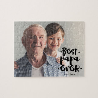 Quebra-cabeça Best Papa Ever Custom Photo Gift From Grandchild